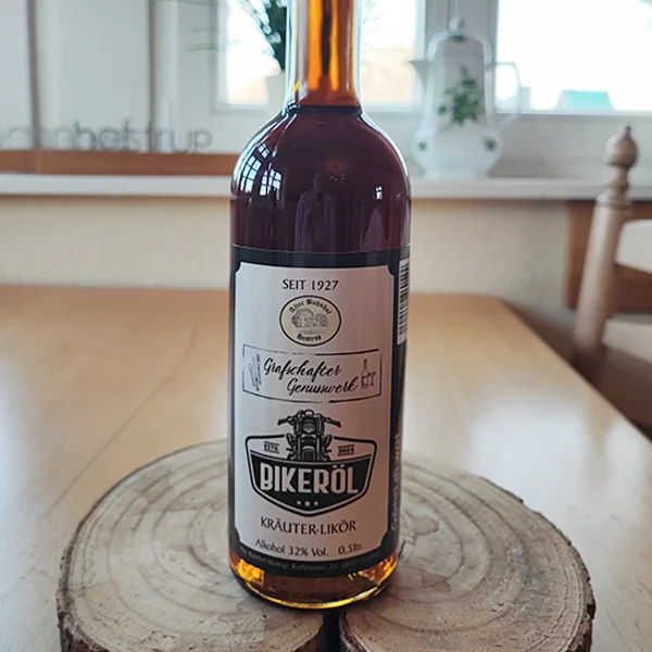 Flasche Kräuterlikör Bikeröl von Grafschafter Genusswerk