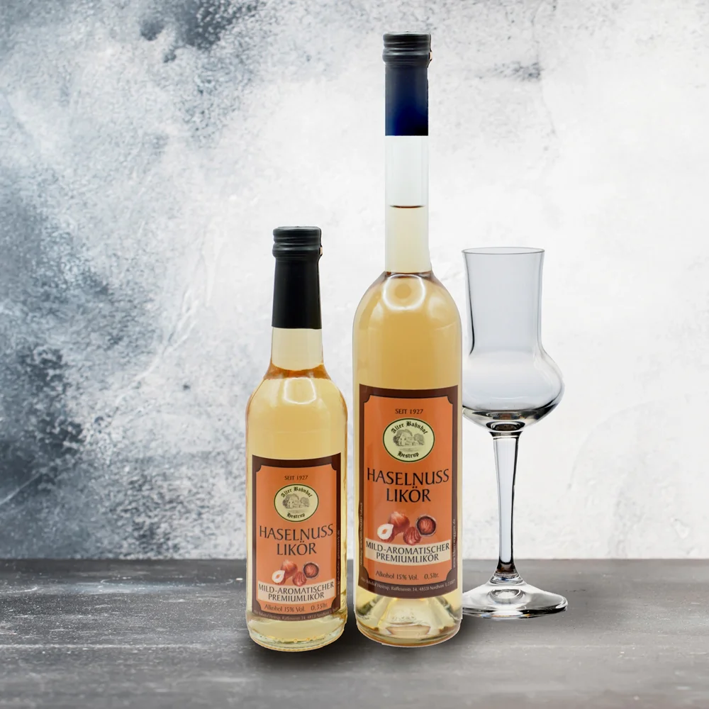 Flasche Haselnuss-Likör von Grafschafter Genusswerk