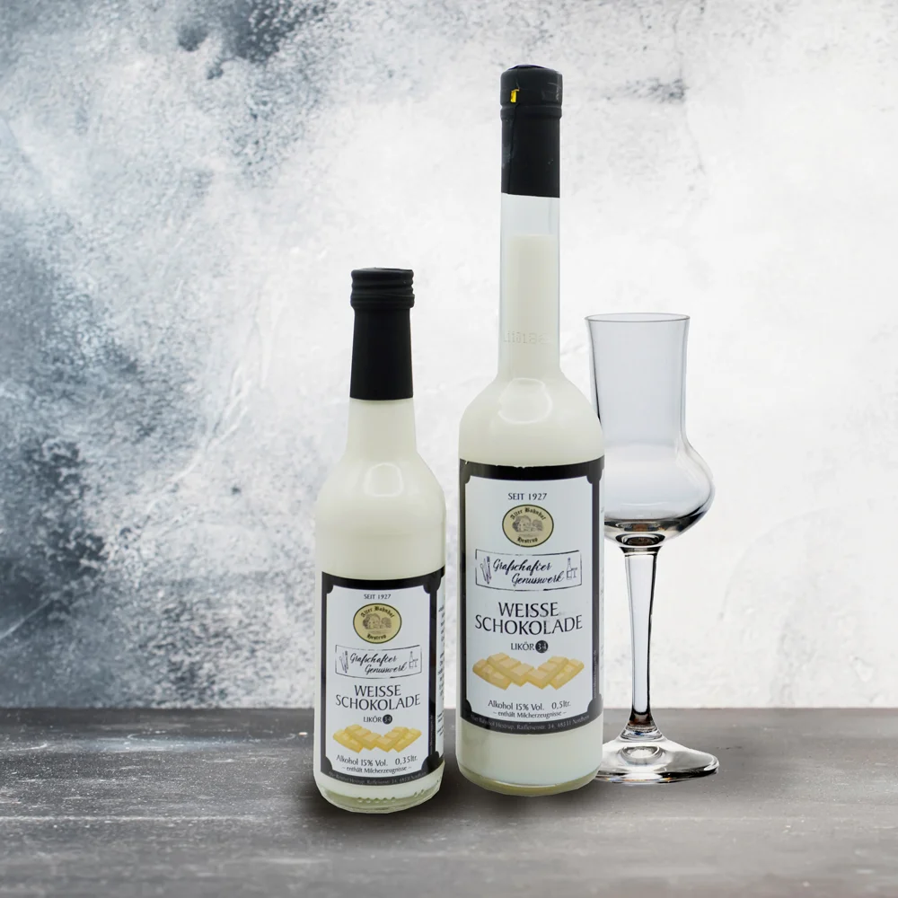 Flasche Likör Weiße Schokolade von Grafschafter Genusswerk